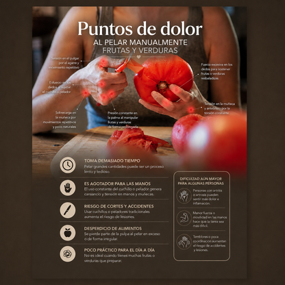 Peladora de frutas y verduras eléctrico | Pela rápido, sencillo y sin esfuerzo